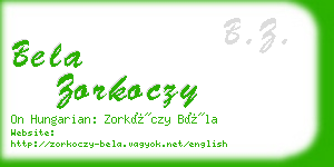 bela zorkoczy business card